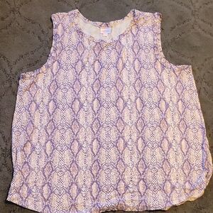 LuLaRoe Lavender Snake Print Sleeveless Top